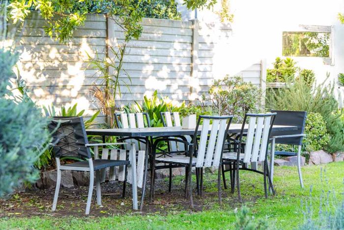 Alfresco dining table in the garden